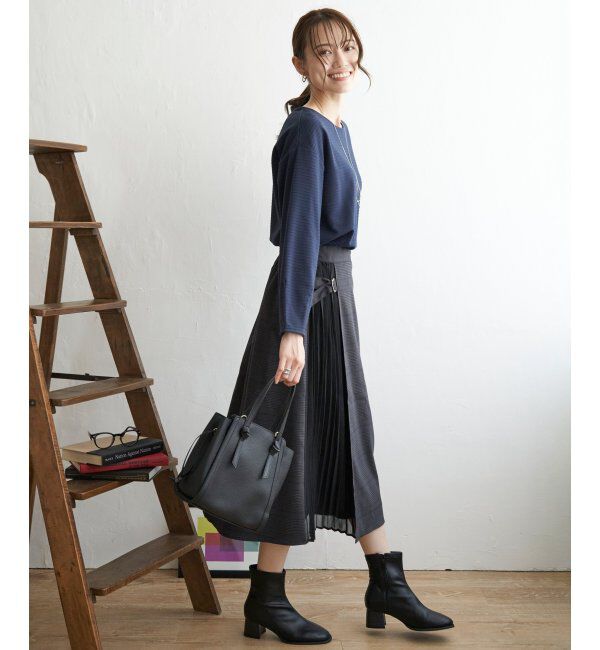 IKKA LOUNGE「サイドプリーツスカート」|スカート|