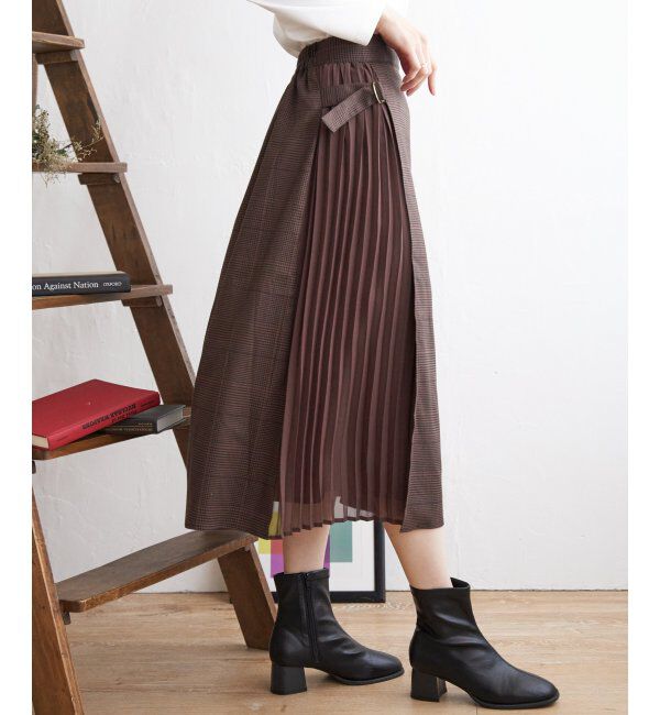 IKKA LOUNGE「サイドプリーツスカート」|スカート|