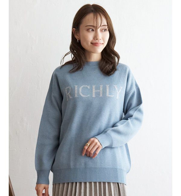 ikka「ジャガードロゴニットプルオーバー」|プルオーバー|ブルー