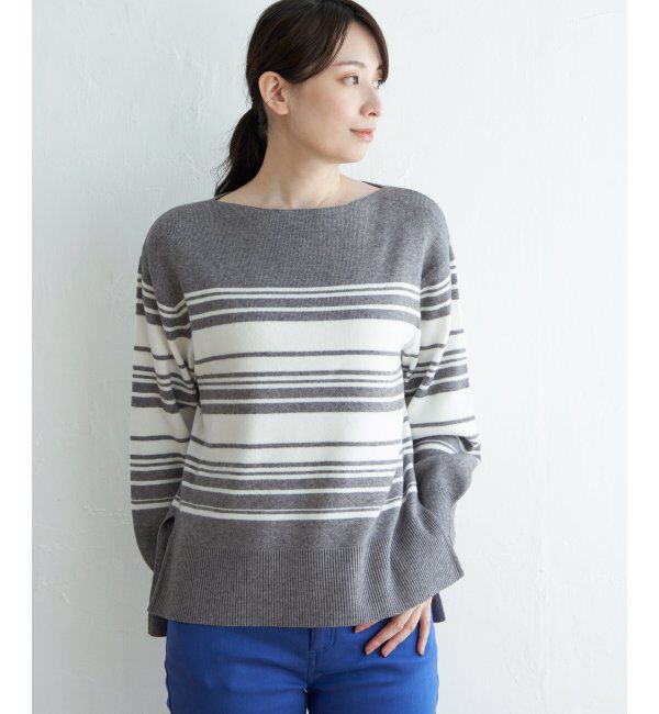 ikka「総針ボートネックプルオーバー」|プルオーバー|