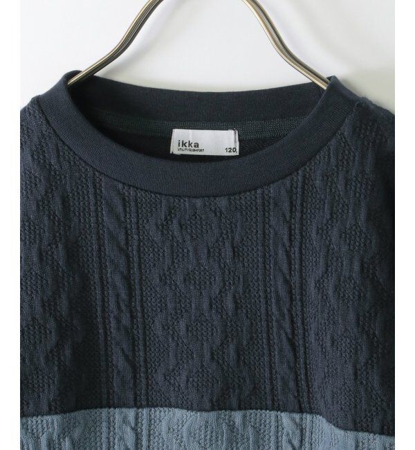 ikka kids「ケーブルニットソーブロックストレーナー（120~160cm）」|Tシャツ・カットソー|