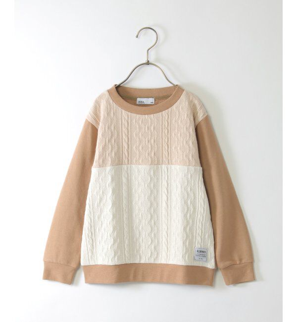 ikka kids「ケーブルニットソーブロックストレーナー（120~160cm）」|Tシャツ・カットソー|