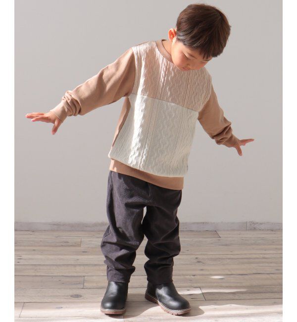 ikka kids「ケーブルニットソーブロックストレーナー（120~160cm）」|Tシャツ・カットソー|