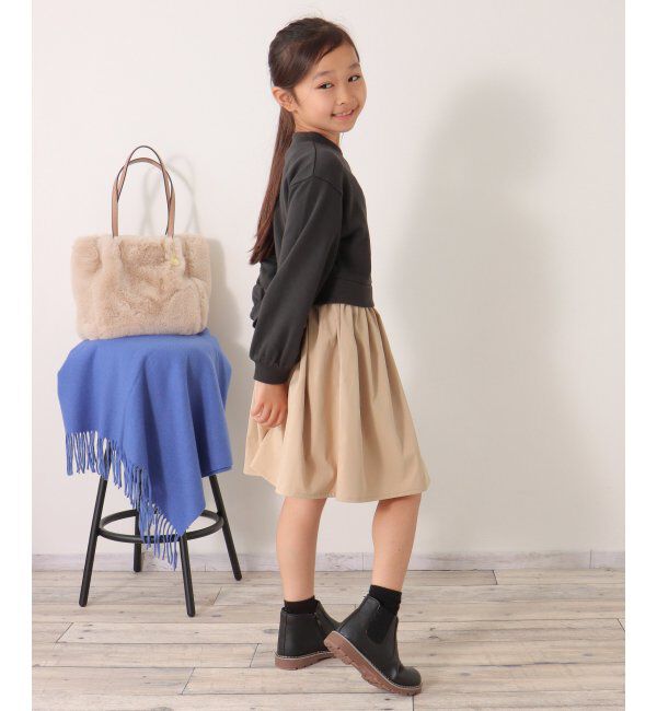 ikka kids「前ボタンスカートドッキングワンピース（120~160cm）」|スカート|