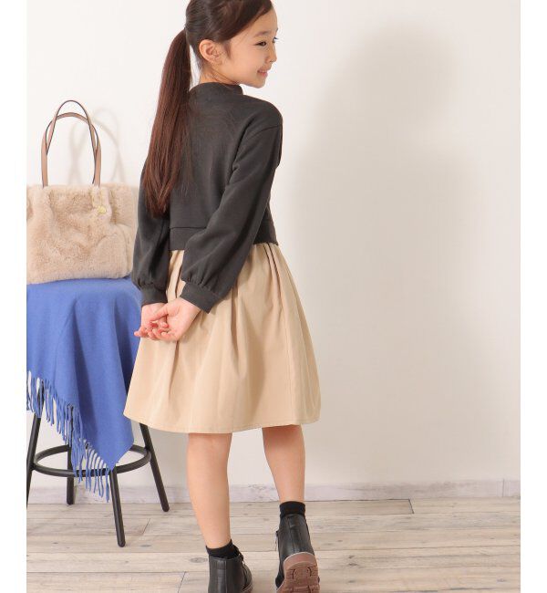 ikka kids「前ボタンスカートドッキングワンピース（120~160cm）」|スカート|