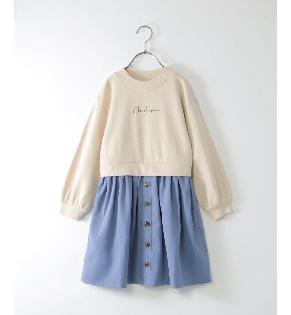 ikka kids「前ボタンスカートドッキングワンピース（120~160cm）」|スカート|