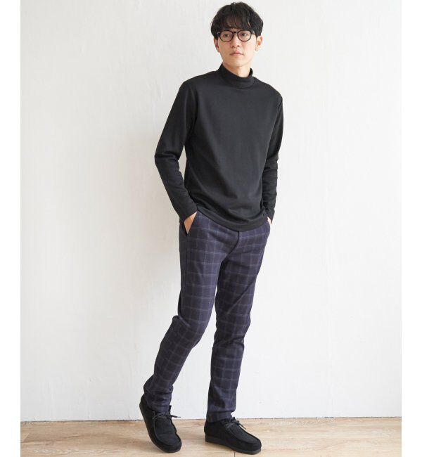 IKKA LOUNGE「ポンチモックネックロンT」|Tシャツ・カットソー|