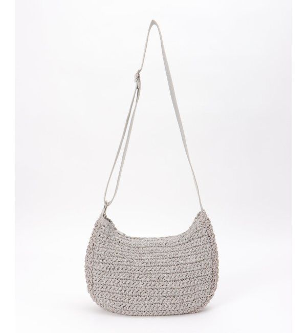 ikka「雑材ハーフムーンショルダーバッグ」|その他|グレイ