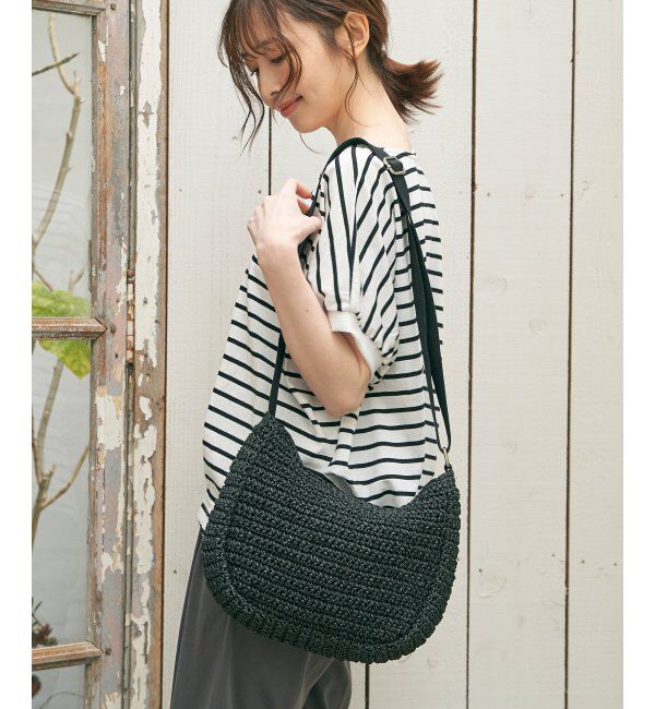 ikka「雑材ハーフムーンショルダーバッグ」|その他|