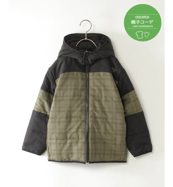 ikka kids「フード脱着チェック切り替えブルゾン（110~160cm）」|その他|オリーブ