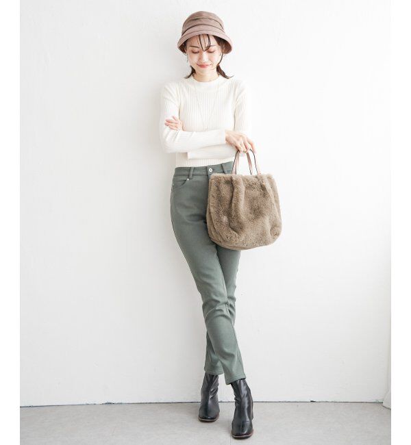 ikka「【洗濯機で洗える】クリーミーミニハイネックリブニット」|プルオーバー|