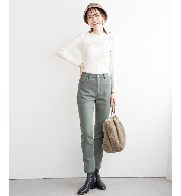 ikka「【洗濯機で洗える】クリーミーミニハイネックリブニット」|プルオーバー|