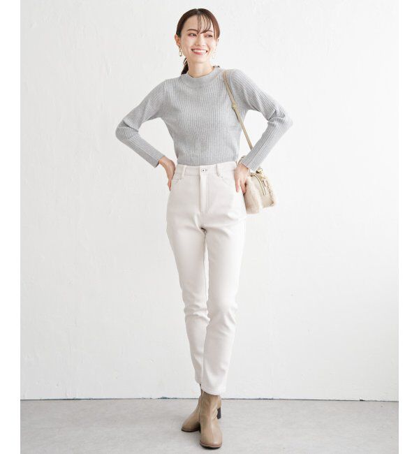 ikka「【洗濯機で洗える】クリーミーミニハイネックリブニット」|プルオーバー|