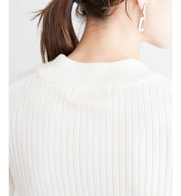 ikka「【洗濯機で洗える】クリーミーミニハイネックリブニット」|プルオーバー|