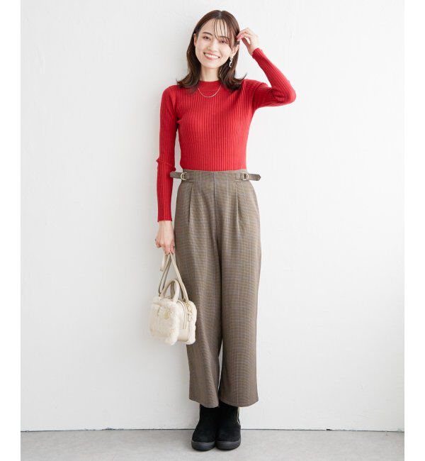 ikka「【洗濯機で洗える】クリーミーミニハイネックリブニット」|プルオーバー|