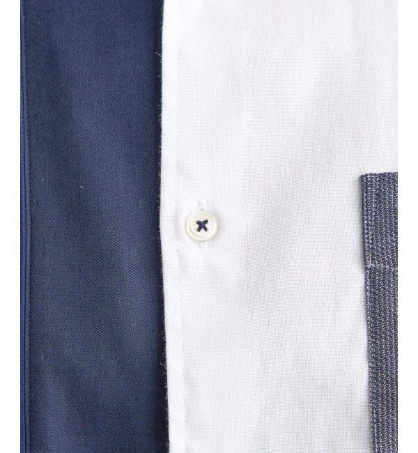 ikka「ブロックスパイピング切り替えシャツ」|シャツ・ブラウス|