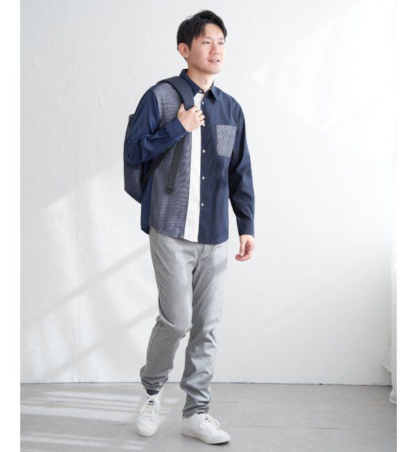 ikka「ブロックスパイピング切り替えシャツ」|シャツ・ブラウス|