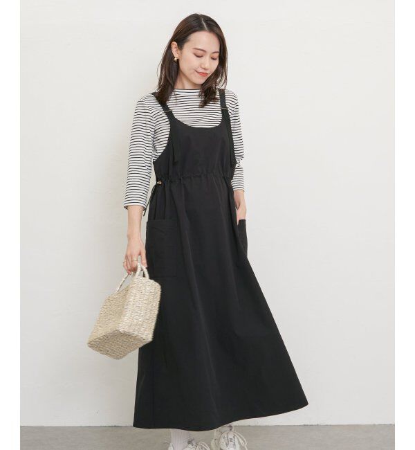 ikka「【2点セット】リップストップカーゴワンピースセット」|ワンピース|ブラック