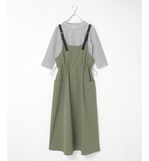 ikka「【2点セット】リップストップカーゴワンピースセット」|ワンピース|