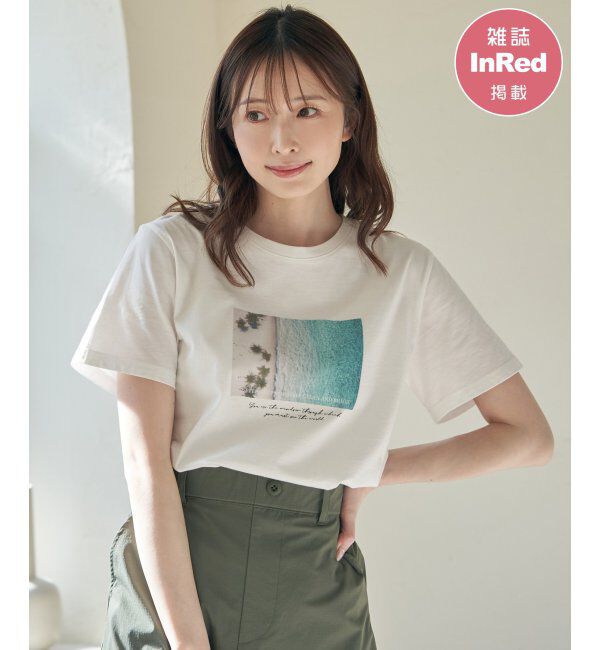 ikka「【雑誌InRed5月号掲載】ロゴフォトプリントTシャツ」|Tシャツ・カットソー|