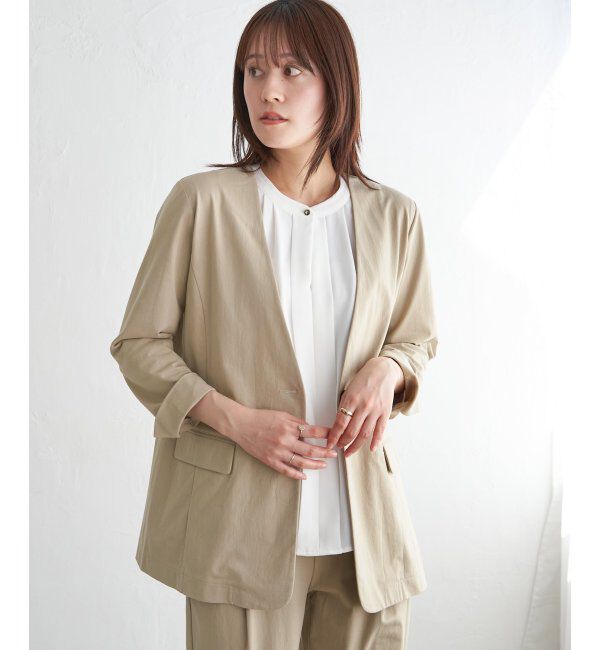 IKKA LOUNGE「GOKU楽ワークノーカラージャケット」|その他|