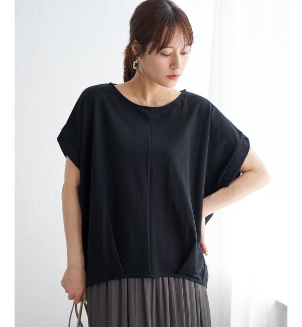 ikka「冷感鹿の子センターシームタックプルオーバー」|その他|ネイビーブルー