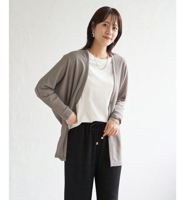 ikka「シアーフライスドルマンカーディガン」|カーディガン|グレージュ