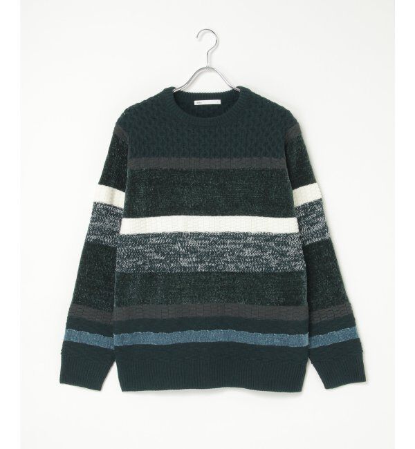 ikka「モールミックスボーダーニット」|プルオーバー|
