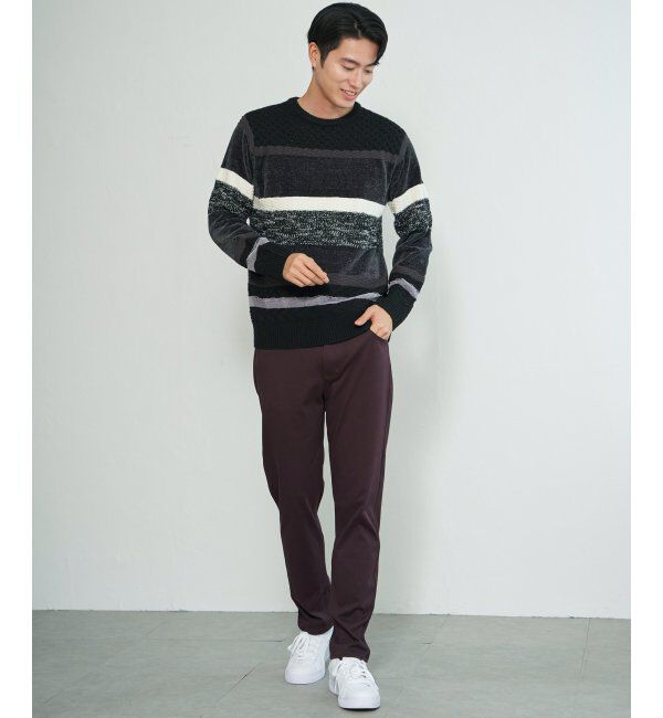 ikka「モールミックスボーダーニット」|プルオーバー|