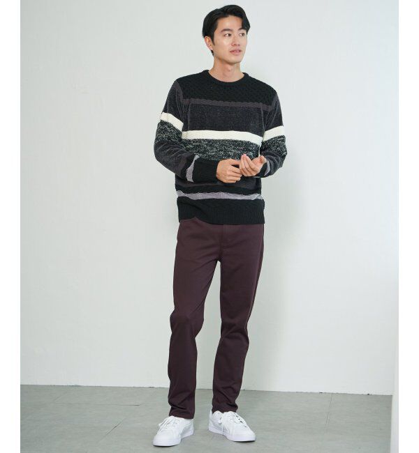 ikka「モールミックスボーダーニット」|プルオーバー|