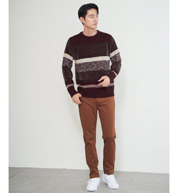 ikka「モールミックスボーダーニット」|プルオーバー|