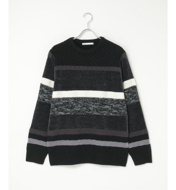 ikka「モールミックスボーダーニット」|プルオーバー|