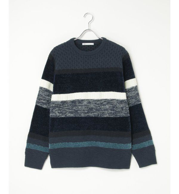 ikka「モールミックスボーダーニット」|プルオーバー|