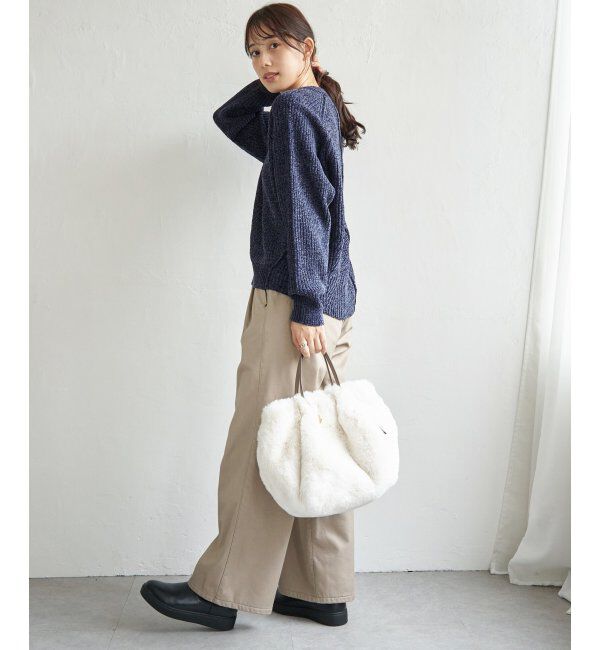 ikka「畦編みモールニットプルオーバー」|プルオーバー|