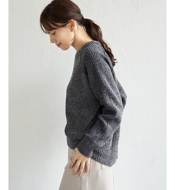ikka「畦編みモールニットプルオーバー」|プルオーバー|