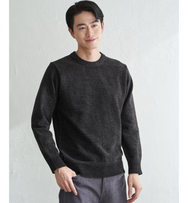 ikka「Wフェイスモールクルーニット」|プルオーバー|チャコール