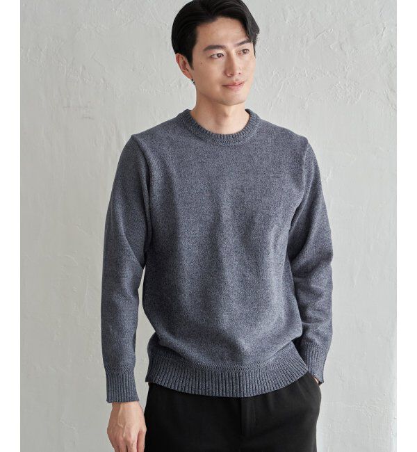 ikka「Wフェイスモールクルーニット」|プルオーバー|