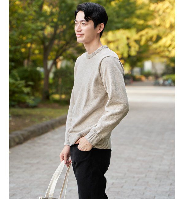 ikka「Wフェイスモールクルーニット」|プルオーバー|
