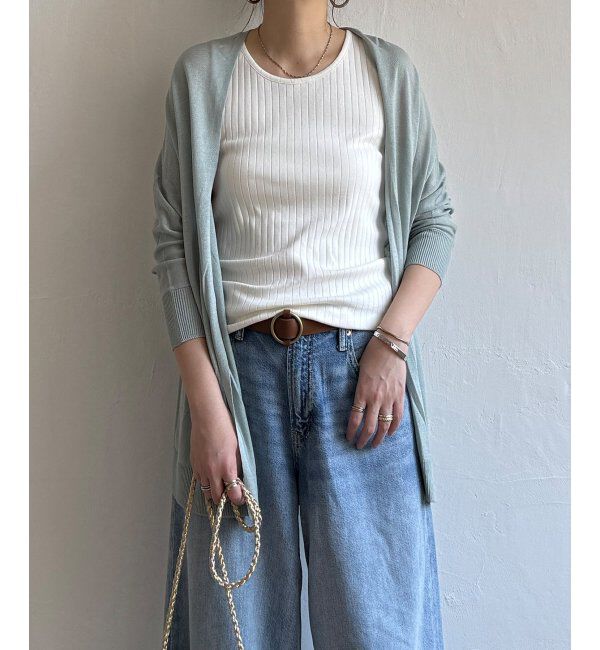 Lbc with Life「リネンライクトッパーカーディガン」|カーディガン|ミントグリン