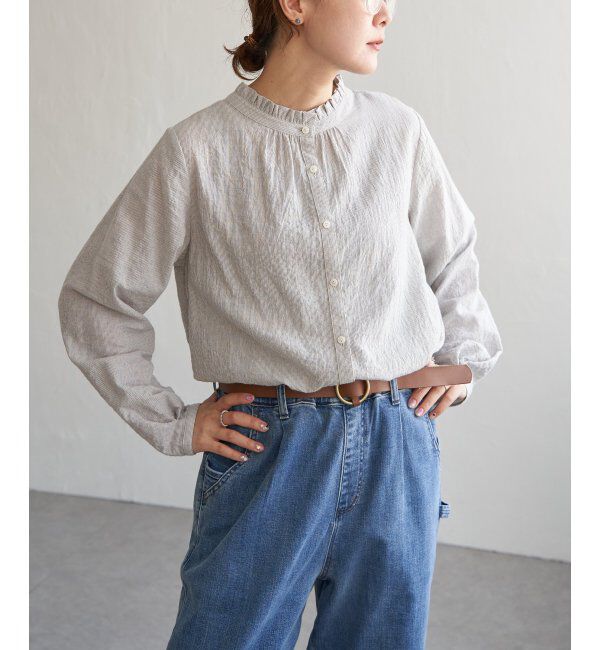 Lbc with Life「オーガニックコットン襟フリル2WAYブラウス」|シャツ・ブラウス|