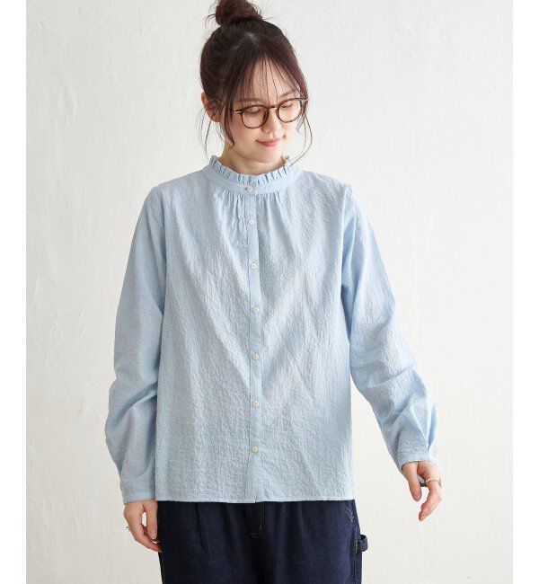 Lbc with Life「オーガニックコットン襟フリル2WAYブラウス」|シャツ・ブラウス|