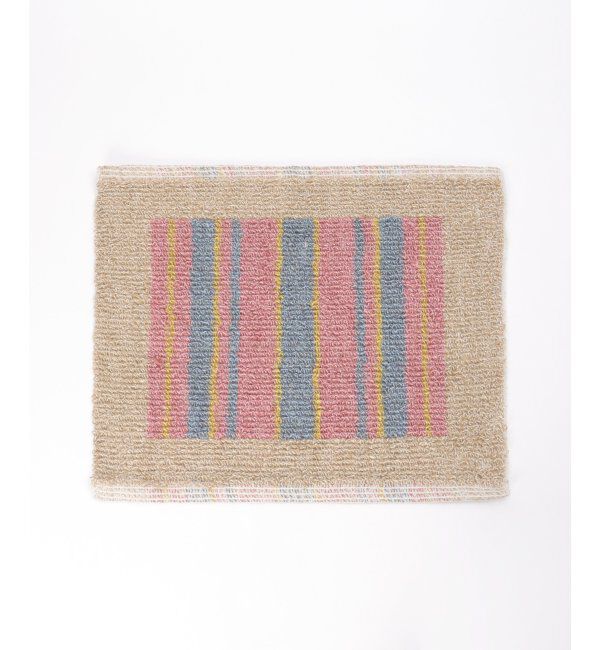 Lbc with Life「コットンジュート　ストライプマット」|クッション・クッションカバー|ピンク