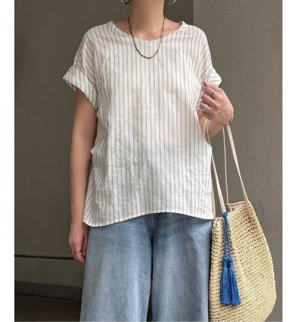 Lbc with Life「コットンPU袖ロールアップブラウス」|シャツ・ブラウス|