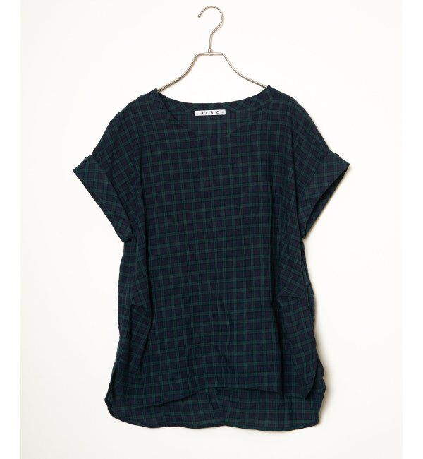 Lbc with Life「コットンPU袖ロールアップブラウス」|シャツ・ブラウス|