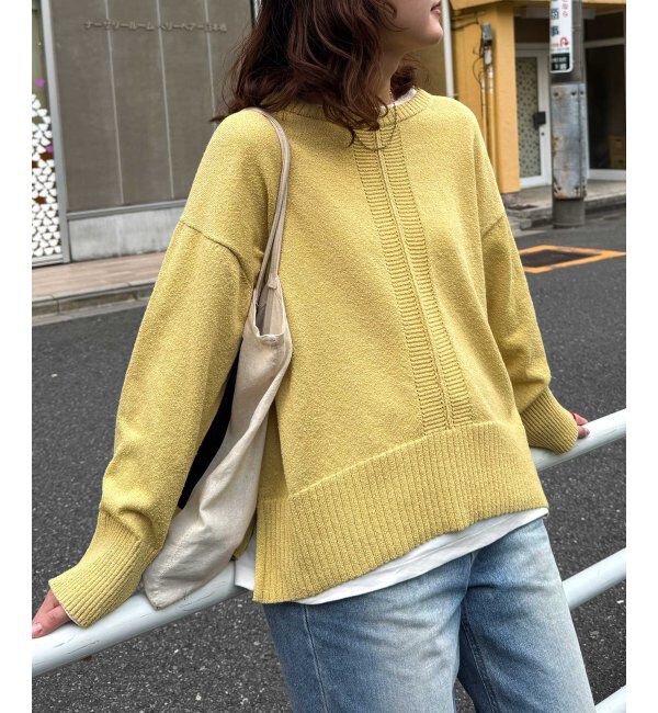 Lbc with Life「ミニブークレサイドスリットニット」|カーディガン|