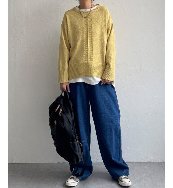 Lbc with Life「ミニブークレサイドスリットニット」|カーディガン|