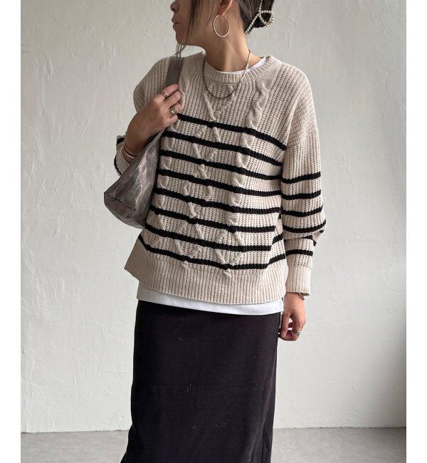 Lbc with Life「マットモールケーブルニットプルオーバー」|カーディガン|