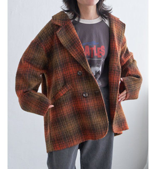 VENCE share style「チェックミドル丈ジャケット」|その他|