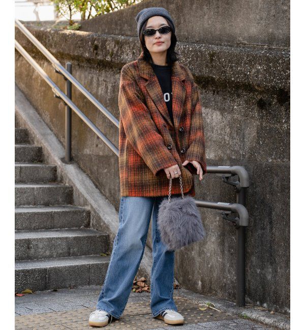 VENCE share style「チェックミドル丈ジャケット」|その他|