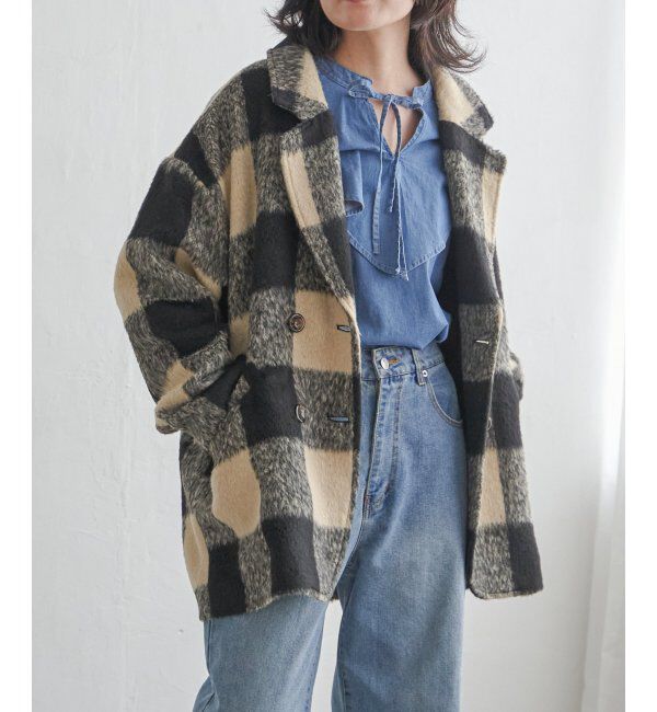 VENCE share style「チェックミドル丈ジャケット」|その他|